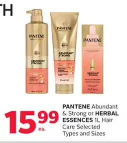 Rexall PANTENE Abundant & Strong or HERBAL ESSENCES 1L Hair Care offer