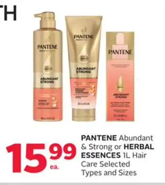 Rexall PANTENE Abundant & Strong or HERBAL ESSENCES 1L Hair Care offer