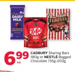 Rexall CADBURY Sharing Bars 180g or NESTLÉ Bagged Chocolate 135g-203g offer