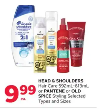 Rexall HEAD & SHOULDERS Hair Care 592mL-613mL or PANTENE or OLD SPICE Styling offer