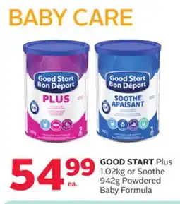 Rexall GOOD START Plus 1.02kg or Soothe 942g Powdered Baby Formula offer