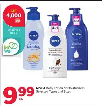 Rexall NIVEA Body Lotion or Moisturizers offer