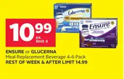 Rexall ENSURE or GLUCERNA Meal Replacement Beverage offer