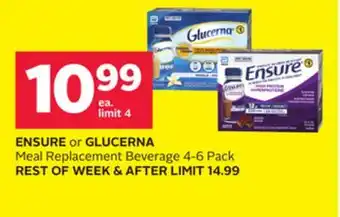 Rexall ENSURE or GLUCERNA Meal Replacement Beverage offer