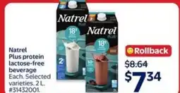 Walmart Natrel Plus protein lactose-free beverage offer