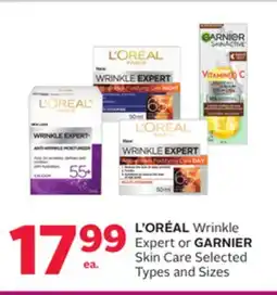 Rexall L'ORÉAL Wrinkle Expert or GARNIER Skin Care offer