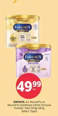 Rexall ENFAMIL A + NeuroPro or NeuroPro Gentlease Infant Formula Powder Tubs offer