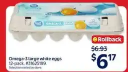 Walmart Omega-3 large white eggs offer