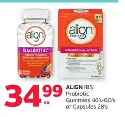 Rexall ALIGN IBS Probiotic Gummies 46's-60's or Capsules 28's offer