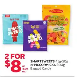 Rexall SMARTSWEETS 45g-50g or MCCORMICKS 300g Bagged Candy offer