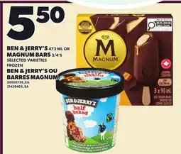Independent City Market BEN & JERRY'S, 473 ML OR MAGNUM BARS, 3/4's offer