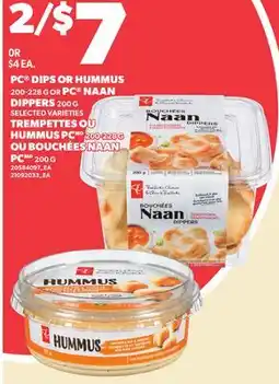 Independent City Market PC DIPS OR HUMMUS, 200-228 G OR PC NAAN DIPPERS, 200 G offer