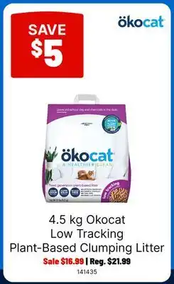 Ren’s Pets Depot Okocat Low Tracking Plant-Based Clumping Litter offer