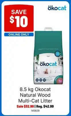 Ren’s Pets Depot 8.5 kg Okocat Natural Wood Multi-Cat Litter offer