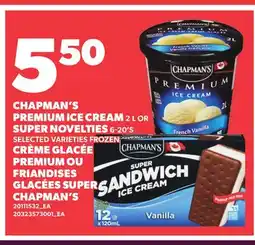 Independent City Market CHAPMAN'S PREMIUM ICE CREAM, 2L OR SUPER NOVELTIES, 6-20'S offer