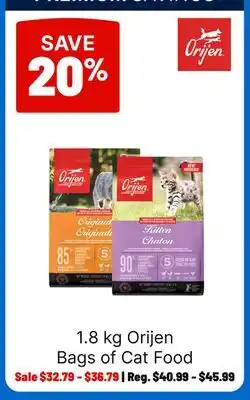 Ren’s Pets Depot Orijen Bags of Cat Food offer