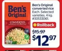 Walmart Ben's Original converted rice offer