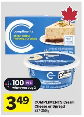 Foodland COMPLIMENTS Cream Cheese or Spread offer
