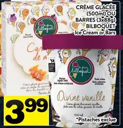 Supermarché PA CRÈME GLACÉE (500ml) OU BARRES (3x388g) BILBOQUET | Ice Cream or Bars offer