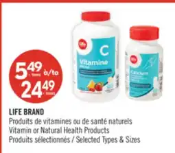 Pharmaprix LIFE BRAND Vitamin or Natural Health Products offer