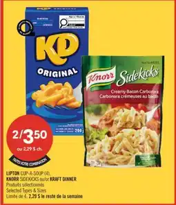 Pharmaprix LIPTON CUP-A-SOUP (4) KNORR SIDEKICKS or KRAFT DINNER offer