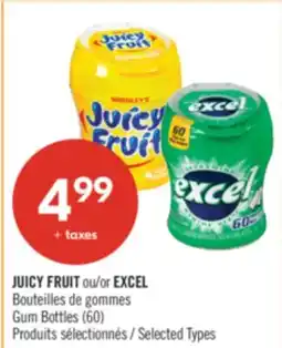 Pharmaprix JUICY FRUIT or EXCEL Gum Bottles offer