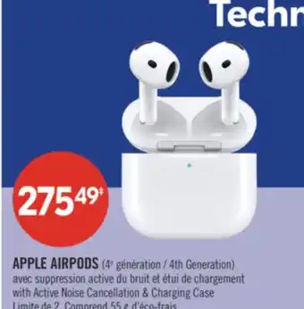 Pharmaprix APPLE AIRPODS (4th Generation) with Active Noise Cancellation & Charging Case offer