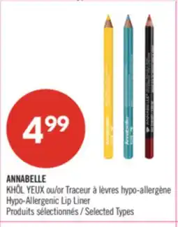 Pharmaprix ANNABELLE KHÔL YEUX or Hypo-Allergenic Lip Liner offer