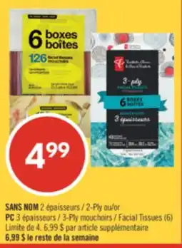 Pharmaprix NO NAME 2-Ply or PC 3-Ply Facial Tissues (6) offer