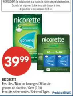 Pharmaprix NICORETTE Nicotine Lozenges (80) or Gum (105) offer