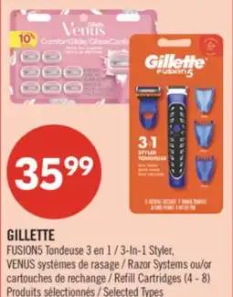 Pharmaprix GILLETTE FUSION5 3-In-1 Styler, Razor Systems or Refill Cartridges (4 - 8) offer