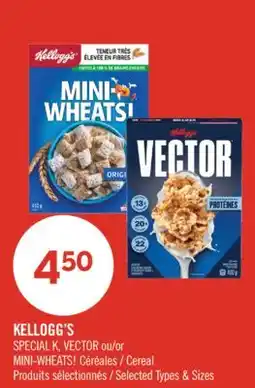 Pharmaprix KELLOGG'S SPECIAL K, VECTOR or MINI-WHEATS Cereal offer