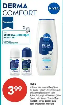 Pharmaprix NIVEA Body Wash, Shower Gel (500 mL) or Roll-on Antiperspirant/Deodorant (50 mL) offer