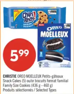 Pharmaprix CHRISTIE OREO MOELLEUX Snack Cakes (5) or Family Size Cookies (436 g - 460 g) offer