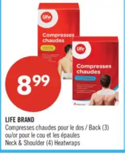 Pharmaprix LIFE BRAND Compresses chaudes Back (3) or Neck & Shoulder (4) Heatwraps offer