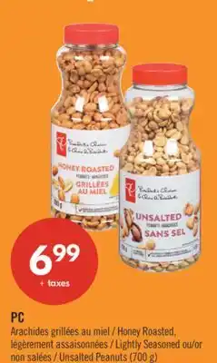 Pharmaprix PC Honey Roasted, Lightly Seasoned or Unsalted Peanuts offer