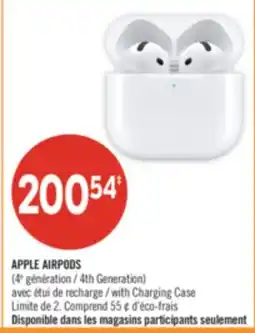 Pharmaprix APPLE AIRPODS Generation with Charging Case offer