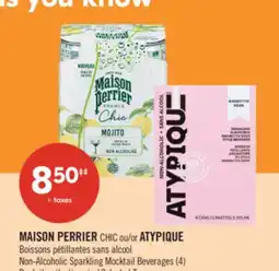 Pharmaprix MAISON PERRIER CHIC or ATYPIQUE Non-Alcoholic Sparkling Mocktail Beverages offer