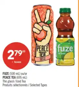 Pharmaprix FUZE (500 mL) or PEACE TEA (695 mL) Iced Tea offer