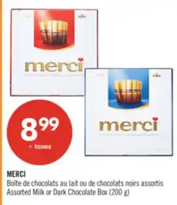 Pharmaprix MERCI Assorted Milk or Dark Chocolate Box offer