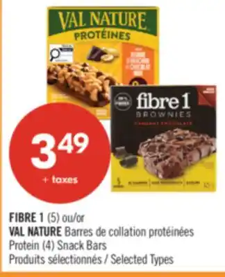 Pharmaprix FIBRE 1 (5) or VAL NATURE Protein (4) Snack Bars offer