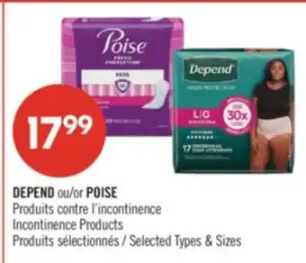 Pharmaprix DEPEND or POISE Incontinence Products offer