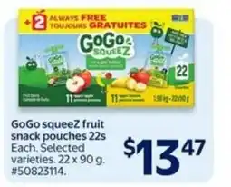 Walmart GoGo squeeZ fruit snack pouches offer