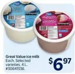 Walmart Great Value ice milk offer