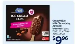 Walmart Great Value Milk Chocolatey Almond ice cream bars offer