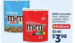 Walmart M&M's chocolate offer