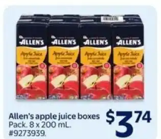 Walmart Allen's apple juice boxes offer