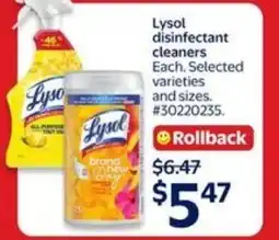 Walmart Lysol disinfectant cleaners offer