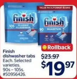 Walmart Finish dishwasher tabs offer