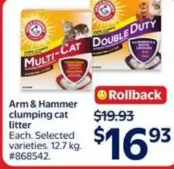 Walmart Arm & Hammer clumping cat litter offer